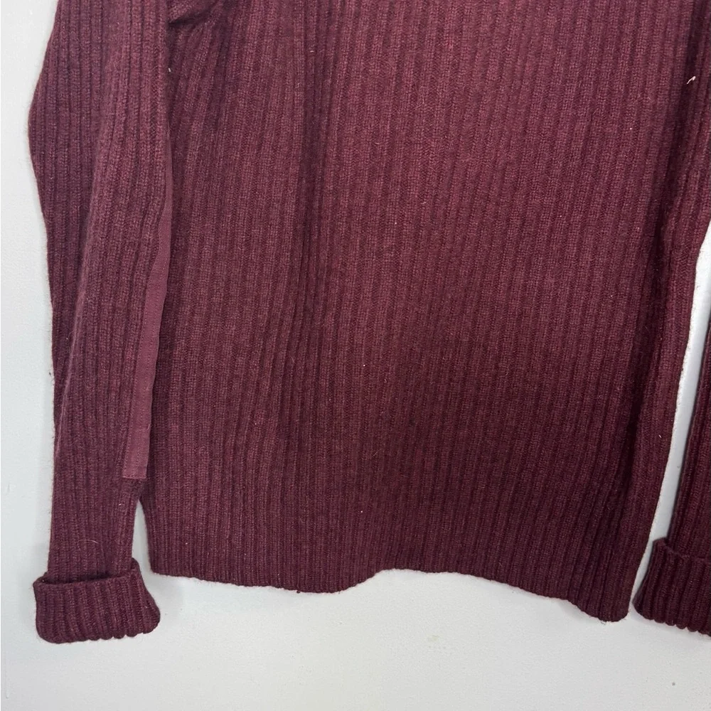 LL Bean Commando Sweater Henley Men’s Large Merino Lambswool Patches